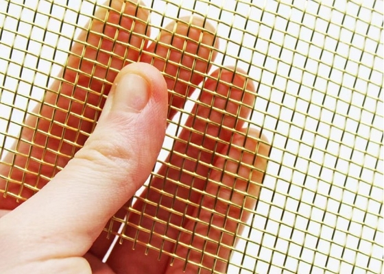 2.03m m Dia Brass Woven Wire Mesh/armadura llana de cobre amarillo del paño de alambre