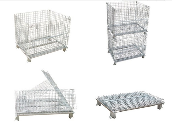 800kg Mesh Container plegable, alambre de hierro galvanizado Mesh For Warehouse/taller