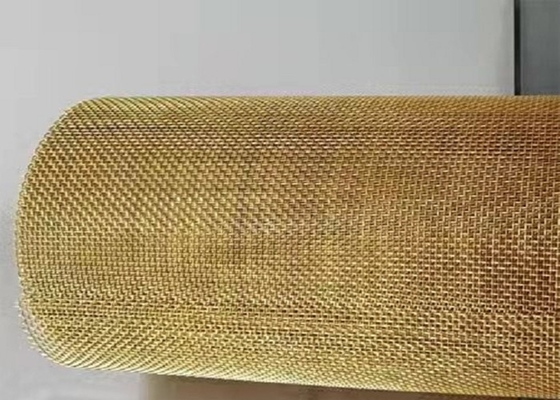 Malla de alambre decorativa de cobre amarillo SWG38 60X60 Mesh Plain Weave Woven Type