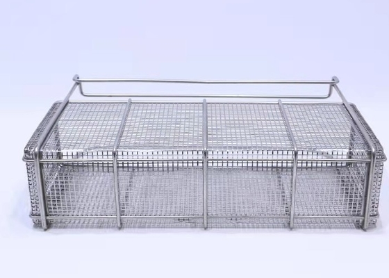 Desinfección da alta temperatura de Mesh Storage Basket Sterilization Medical del alambre rectangular