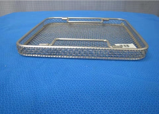 Desinfección da alta temperatura de Mesh Storage Basket Sterilization Medical del alambre rectangular
