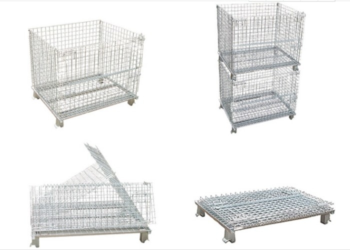800kg Mesh Container plegable, alambre de hierro galvanizado Mesh For Warehouse/taller