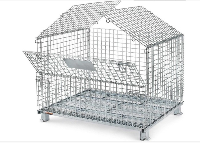Alambre soldado con autógena plegable Mesh Turnover Box For Warehouse/taller de la perforación rectangular