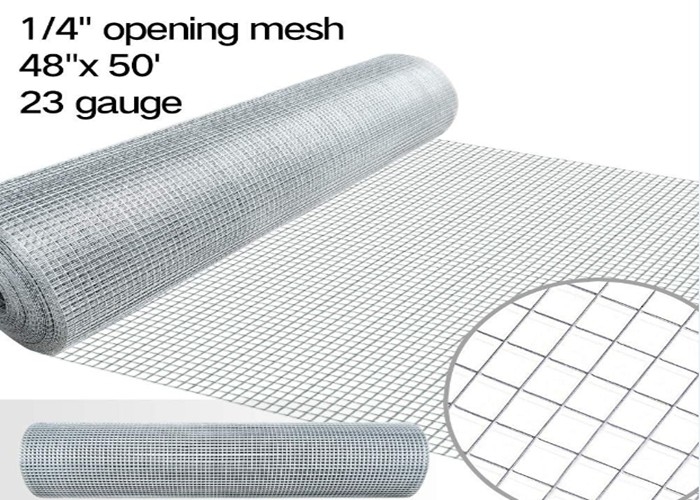 Malla de alambre soldada con autógena construcción 1/4&quot; X 1/4&quot; perforación rectangular ancha de la abertura el 1m