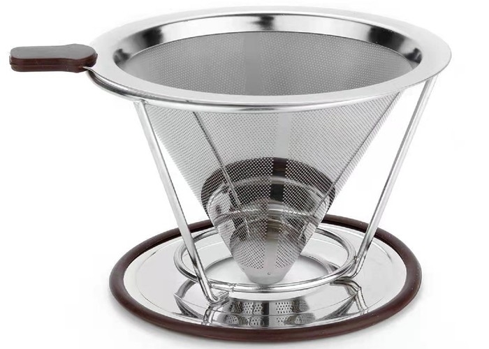 La tela cruzada teje el producto modificado para requisitos particulares frío de acero inoxidable del filtro de café del brebaje 304